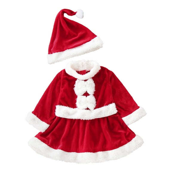 LWNYDPLSD Infant Christmas Dress Christmas 2t Girl Long Sleeve Christmas Girls Green Toddler Dress 3 Year Old Girl Clothes Toddler Outfits Newborn, Red 12-18 Months