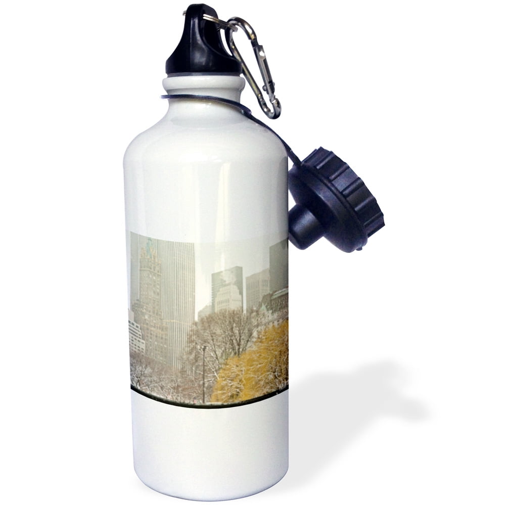 3dRose Snow blizzard in Central Park Manhattan New York City Ice Skate Ring, Sports Water Bottle, 21oz by Supplier Generic