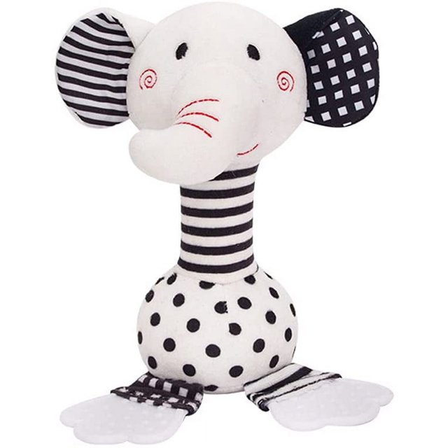 Sonajero de peluche para bebé, sonajero de peluche suave con sonido de chicle, desarrollo