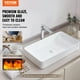 thumbnail image 2 of Lavabo rectangular VEVOR de cerámica blanca, 60 x 35 cm, para baño, 2 of 9