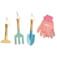 thumbnail image 2 of Kinderific Juego de herramientas de jardinería para niños STEM Incluye bolsa de mano, pala, regadera, rastrillo, tenedor, paleta y guantes (floral), 2 of 7
