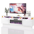 thumbnail image 3 of BOSSIN Fireplace TV Stand with 36" Electric Fireplace for Living Room,LED Light Entertainment Center,2 Tier TV Console Stand for TVs Up to 90", 3 of 7