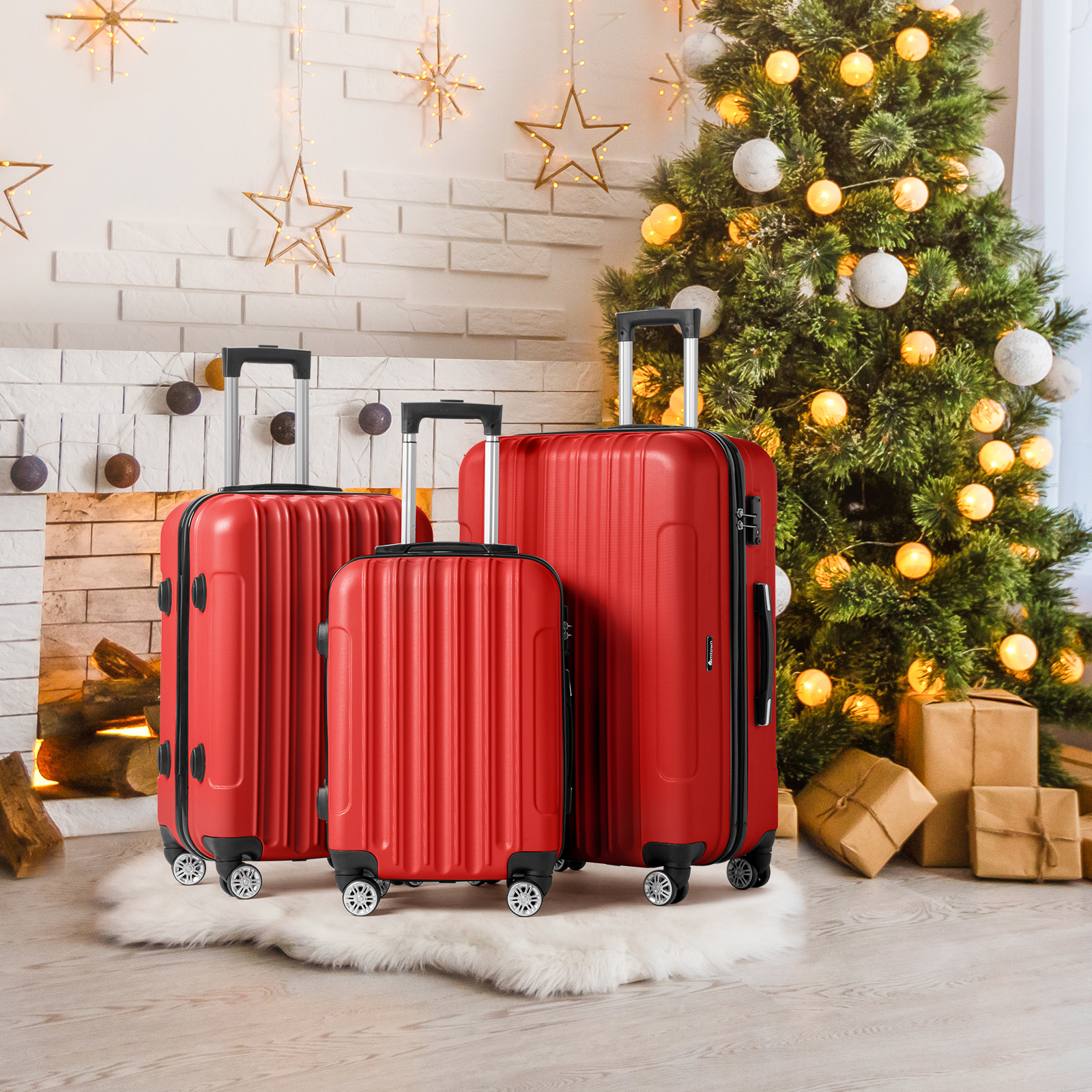 メリーライトページ　箱2 Zimtown 3 Piece Nested Spinner Suitcase Luggage Set With TSA