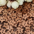 thumbnail image 4 of Yesbay 100Pcs 2 Holes DIY Star Shape Wooden Button Scrapbook Craft Sewing Buttons, 4 of 8
