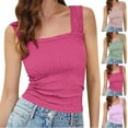 thumbnail image 1 of JDQJBZ Womens Sleeveless Sweater Vest Solid Color Neck Wide Strap High Waist Spring Top, 1 of 5