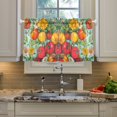 thumbnail image 2 of Yayeee Kitchen Curtains Light Filtering 27"x36" Rod Pocket Short Cafe Window Panel, Vibrant Tomatoes, 2 of 7