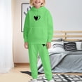 thumbnail image 2 of Ruyang Boys Girls Heart Graphic Tracksuit School Athletic Sweatsuits 2 Piece Outfits Pullover Hoodies Joggers Pants Set, 2 of 5