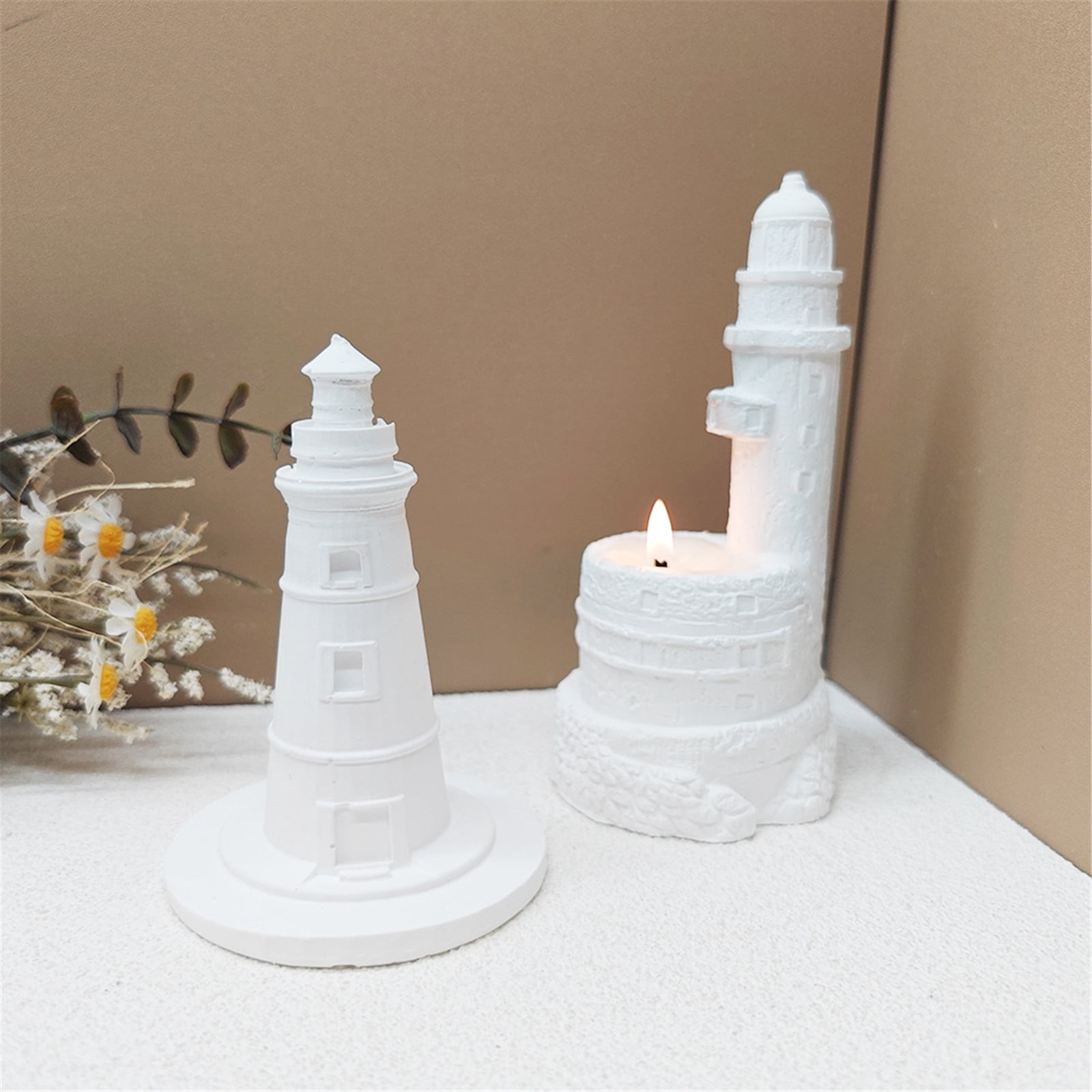 Lighthouse Silicone Cup Molds for Epoxy Resin, Tealight Holder, Stand, Decoration, Plaster Silicone Molds
