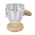 thumbnail image 1 of Food Storage Containers with Airtight Lid, Clear ABS Coffee Bean Storage Container with Wood Base, Multifunction Round Storage Container Jar for Coffee Beans Tea Flour Nuts Sugar, 1 of 8