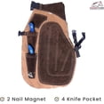 thumbnail image 3 of Equine Care Farrier Apron Chaps 2mm Cowhide Leather,25" Length, Adjustable Waist (28"-52"), Ergonomic Foam-Padded Thigh & Back Support, 4 Knife Pockets, 2 Nail Magnets for Horse Shoeing and Trimming., 3 of 8