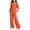 Orange, variant on OGLCCG Girls 2 Piece Outfit Set, Ruched Long‑Sleeve Crop Top and Elastic Waist Wide Leg Pants Casual Tracksuit for Girls(Pink,7-8 Years)