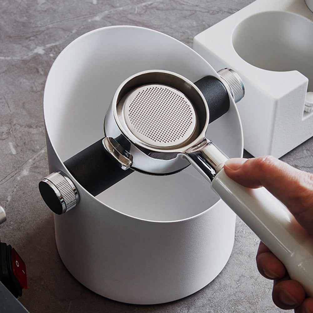Knock Box Pour Machine à Café – Acier Inoxydable – Barre Caoutchouc – Taille S Ou L – Pour Marc à Espresso