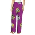 thumbnail image 3 of Pajama Pants Women, Quirky Owl Purple Sweatpants Soft Sleep Lounge Pants, Casual PJ Bottoms Pants with Pockets, 3 of 5