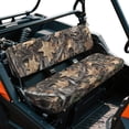 thumbnail image 2 of ZIATUBLES Universal UTV Seat Covers 2 Pack, Front Bench Seat Protector Set Compatible with Kawasaki Mule 4010 3010, All-Weather Polyester Deocr Protection , Leaf Bark Camo Hunting Forest, 2 of 8