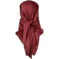 thumbnail image 6 of INSPIRE CHIC Women's Satin Neck Scarf Square Silky Solid Neckerchief Head Wrap Bandanas Burgundy 90x90cm/35.4x35.4 inches(LxW), 6 of 6