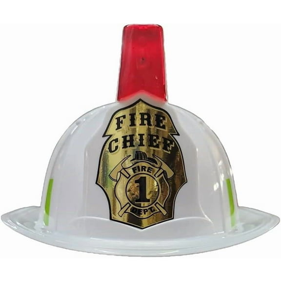 Fire Helmet White with Lights & Siren Costume Hat Child