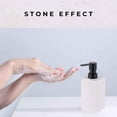 thumbnail image 6 of Bath Square Resin Hand Soap & Lotion Dispenser Stone Effect 9 FL OZ White, 6 of 6