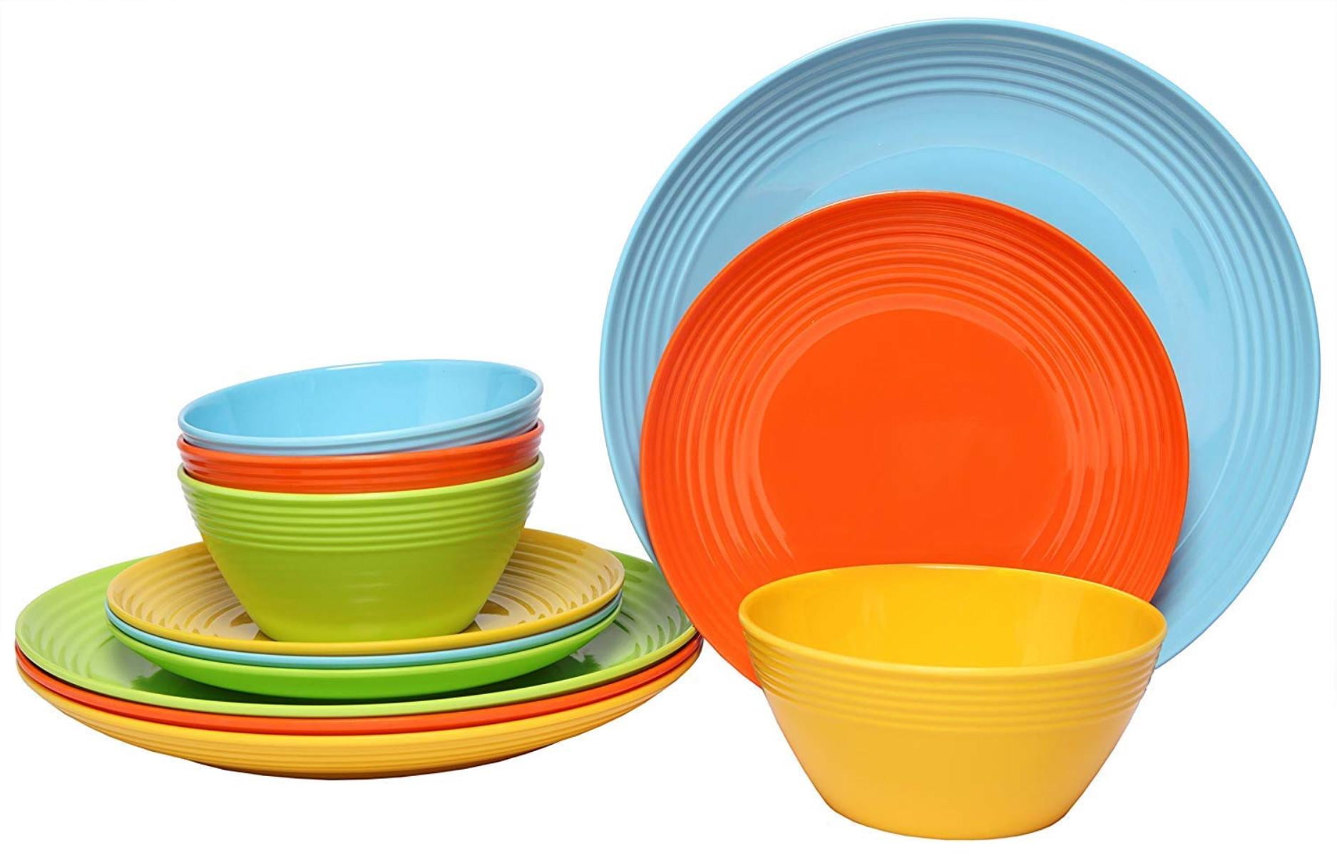Melange 18-Piece Melamine Dinnerware Set (Paper Plate Collection ...