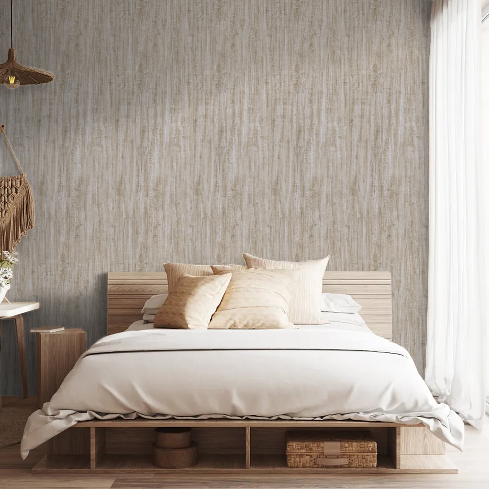 Abyssaly Wood Peel and Stick Wallpaper Self-adhesive Removable Contact Paper 15.7" x 118" Decorative Vinyl Wood Wall Paper for Bedroom Countertop Closet