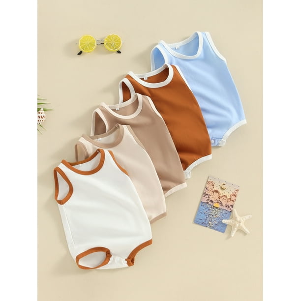 EYIIYE Infant Baby Boy Tank Top Jumpsuit Newborn 3M 6M 9M - Main Image