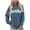 Blue, variant on Womens Alaska Sweatshirt Letter Graphic Crew Neck Pullover Long Sleeve Drop Shoulder Ribbed Vacation Tops Rose Gold S
