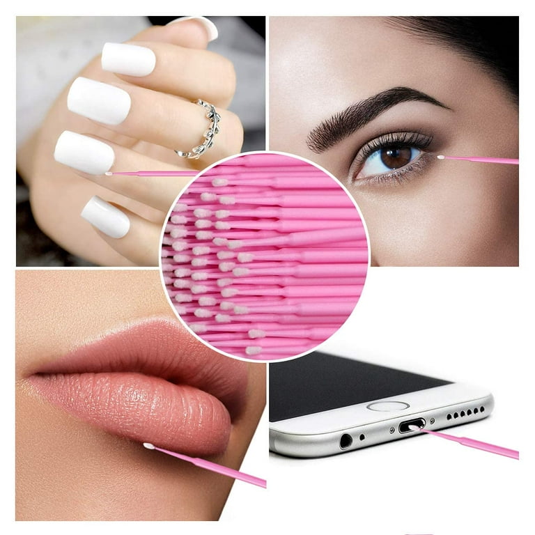 500 PCS Disposable Micro Applicator Brush Bendable Makeup Brush Mascara  Brush for Eyelash Extensions, 5 Colors (Head Diameter: 2.5/2.0/1.5 mm) 