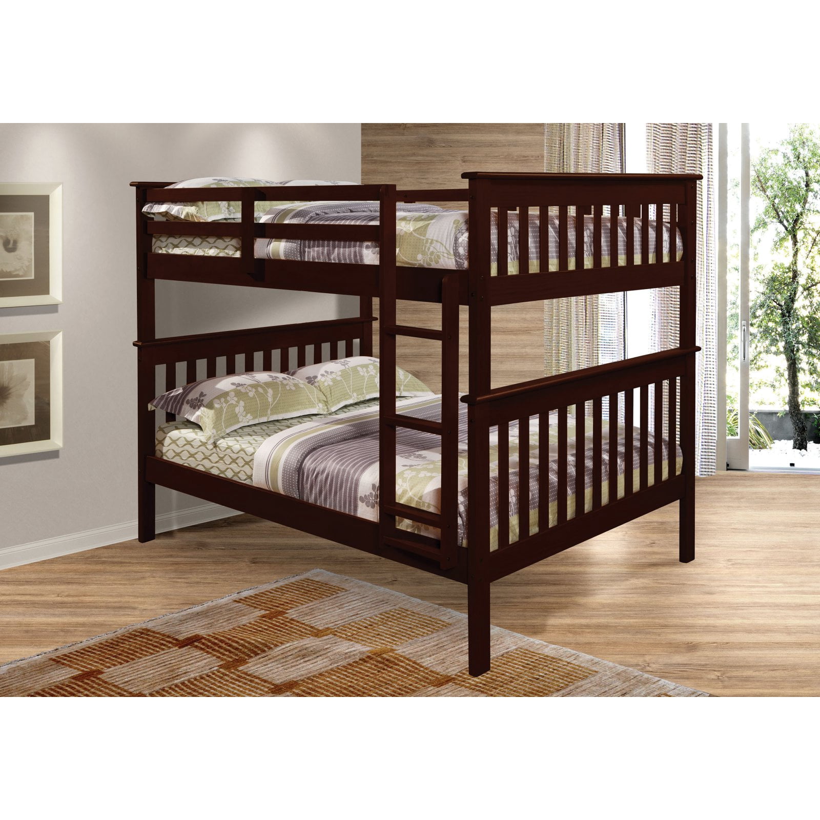 Donco Kids Full Over Full Mission Bunk Bed, Dark Cappuccino