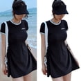 thumbnail image 2 of ZPAQI Women Short Sleeves Swimdress with Boyshorts Students Tummy Control Swimwear Ins, 2 of 14
