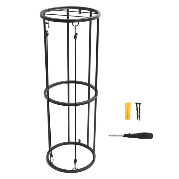 YAHHU 2‑Layer Vertical Ball Rack – Sturdy Steel Organizer for Basketball, Soccer, Volleyball & Football – Space‑Saving, Quick‑Access Garage & Home Storage