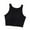 Black, variant on Timegard Tank Tops for Women Ribbed Summer Round Neck Sleeveless Comfy Cropped Camis Built in Bras