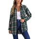 thumbnail image 1 of CAMISA DE FLANELA A CUADROS VINTAGE PARA MUJERES INSPIRE CHIC, DE MANGA LARGA, CON BOTONES Y CUELLO DESCENDIDO, BLUSAS TOPS CASUAL, CáRDIGAN M VERDE, 1 of 1