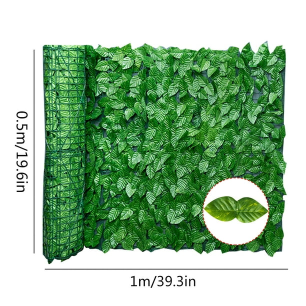 Rollo de pantalla de hojas artificiales, protección contra la decoloración UV, seto, pared, paisajismo, valla de jardín, pantalla de balcón para decoración interior y exterior.