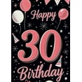 thumbnail image 4 of Pink and Black Themed 30th Birthday Banner with Balloons Party Decorations Backdrop Happy Birthday Party Supplies Photography Props Party Decors, 4 of 7