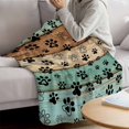 thumbnail image 3 of Teal Blue Brown Blanket Soft Cozy Warm Throw Blanket for Couch, Plush Fuzzy Flannel Fleece Blankets for Sofa, Rustic Farmhouse Dog Paw Vintage Bed Blankets Lightweight Gifts for Women, 40"x50", 3 of 9