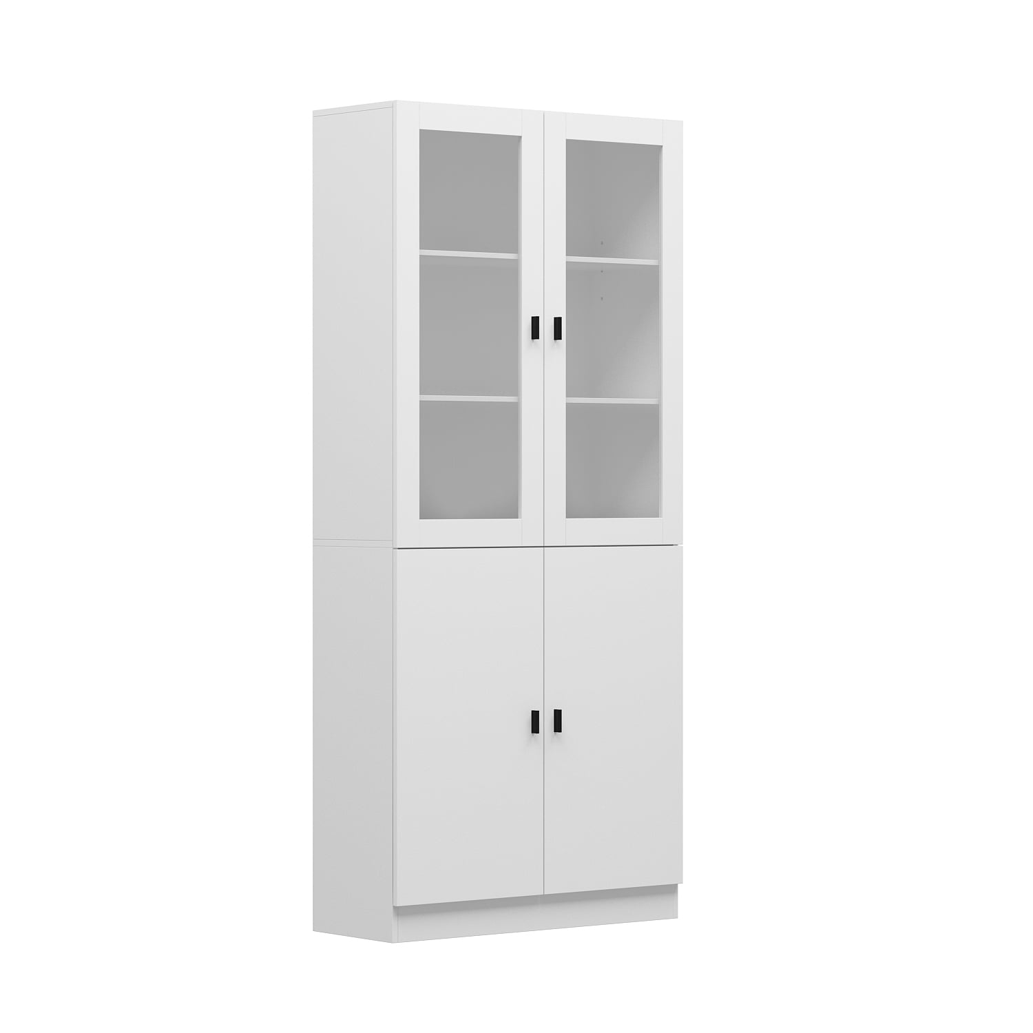 AIEGLE 70.9"H Tall Bookcase with Glass Doors, 5 Tier Storage Bookshelf Display Shelves