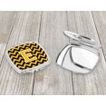 thumbnail image 3 of Letter E Chevron Black and Gold Compact Mirror, 3 of 4