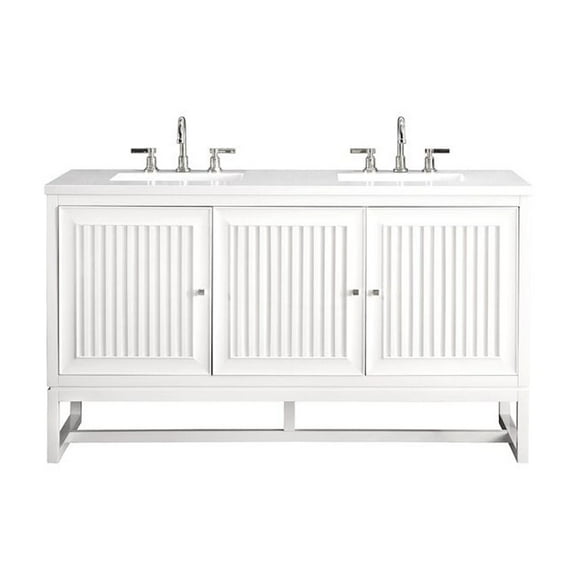James Martin Vanities E645-V60d-3Wz Athens 60" Free Standing Double Basin Vanity Set -