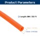 thumbnail image 2 of Uxcell 26 Ft(8M) Tubo de Goma de Látex, 1/16"(1.8mm) ID x 3/16"(4.5mm) OD Bandas de Goma para Lanzar, Naranja, 2 of 6