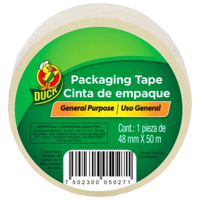 Cinta Duck Color transparente, 48mm x 50m, modelo 287207-W