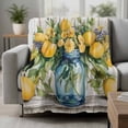 thumbnail image 2 of Vintage Lemon Blanket Soft Cozy Warm Throw Blanket for Couch, Plush Fuzzy Flannel Fleece Blankets for Sofa, Tropical Summer Wooden Bed Blankets Lightweight Gifts for Women, 50"x80", 2 of 9