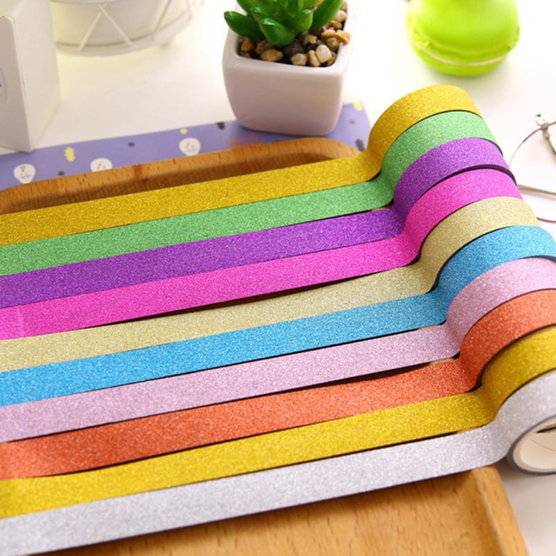 10× Craft Glitter Washi Tape Book DecordhesivePaper Scrapbook Sticker New Y