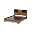 thumbnail image 3 of Baxton Studio Vanda Modern and Contemporary Two-Tone Walnut and Black Wood Queen Size Platform Bed, 3 of 5