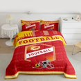 thumbnail image 2 of Feelyou Football Athlete Helmet Full Size Comforter Sets, Red Gold Abstract Bedding Comforter Set, Rugby Sports Theme Reversible Bedding Sets, Microfiber Bedroom Decor, 3 Pieces, 2 of 8