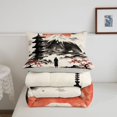 thumbnail image 5 of Homewish Japanese Landscape Twin Comforter Sets,Sunset Ink Painting Bedding Set,Red Cream,Light Gray Reversible,2pcs,1 Comforter and 1 Pillowcase, 5 of 7