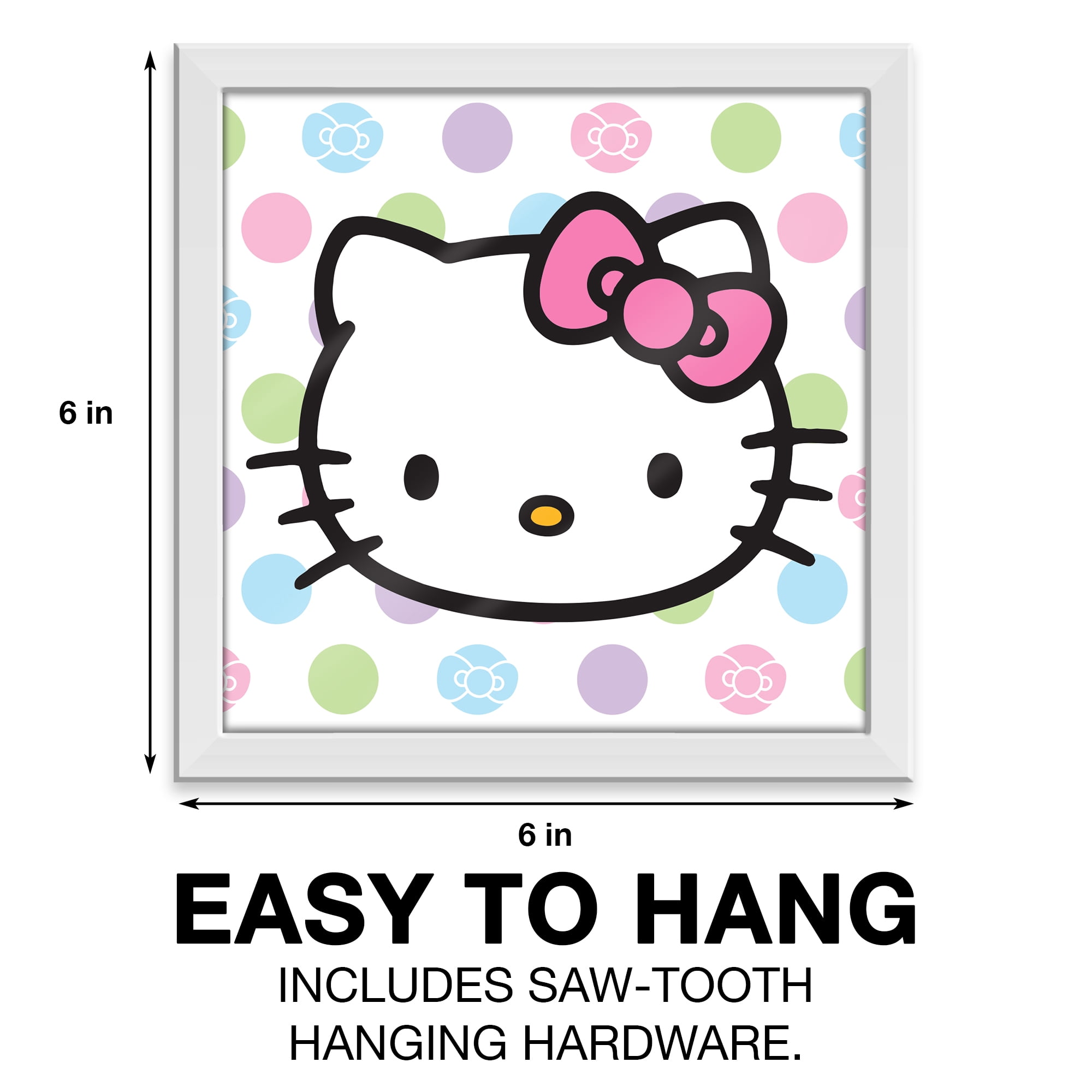 Silver Buffalo Hello Kitty Pose Name Multi Dots Gel Coat 6