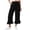 Black, variant on KLHDSF Pants For Women Drawstring Elastic Waist Cropped Pants with Pockets And Ruffle Hem Cotton Linen Solid Summer Trousers BlackL