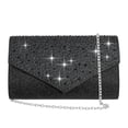 thumbnail image 2 of CurvChic Women Evening Bag Clutch Rhinestone Envelope Party Handbag Bridal Prom Purse (Black), 2 of 4
