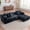 2-Black, variant on Arouseden Black Sectional Couch,108 Inch Couch with 5 Throw Pillows,Left Facing Sectional Sofa with Chaise,Cloud Sectional Couches for Living Room