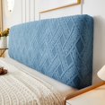 thumbnail image 1 of Blue 150cm Headboard Cover, Stretch Quilted Dustproof Crushed Headboard Protector Cover, Washable Removable, for Bedroom Decor, 1 of 5