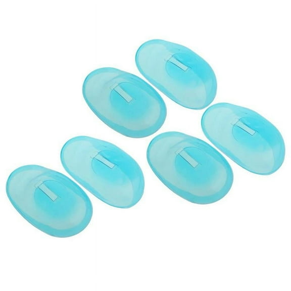 3 Pairs Light Blue Reusable Ear Protectors Waterproof Ear Covers for Hair Dyeing Coloring, Shower, Bathing